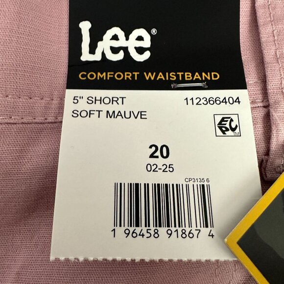 Lee Womens Comfort Waistband 5 Inch Cargo Shorts Size 20 Soft Mauve - Picture 3 of 10